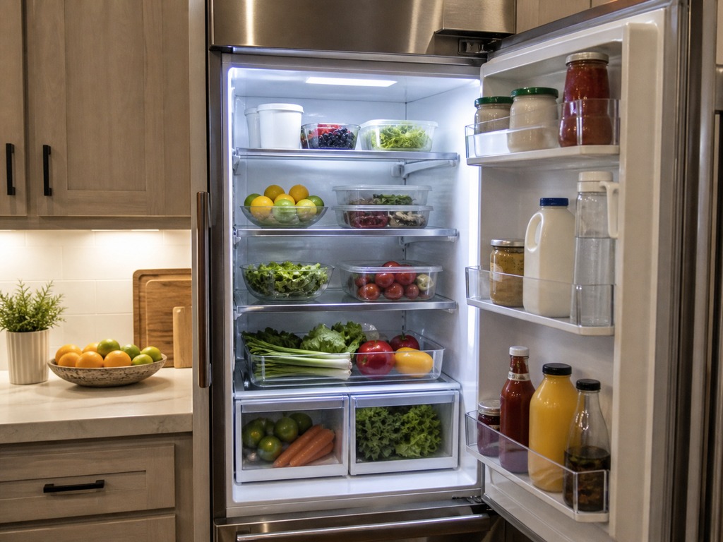 Stainless built-in Sub-Zero refrigerator and freezer columns in a bright Hayward, CA kitchen
